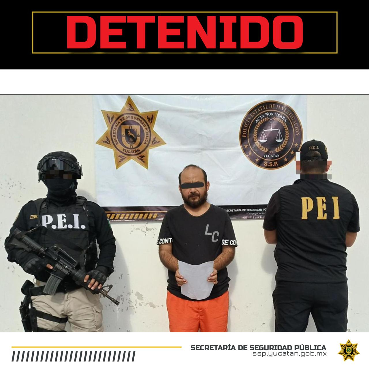 Agentes de la PEI y la SSP de Yucatán detuvieron a Javier Juventino L. P. por abuso sexual equiparado