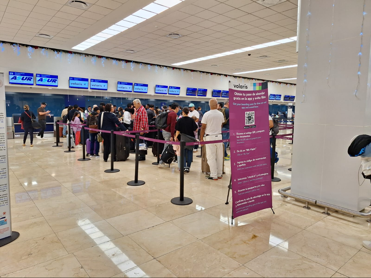 La afluencia de pasajeros en el aeropuerto de Mérida