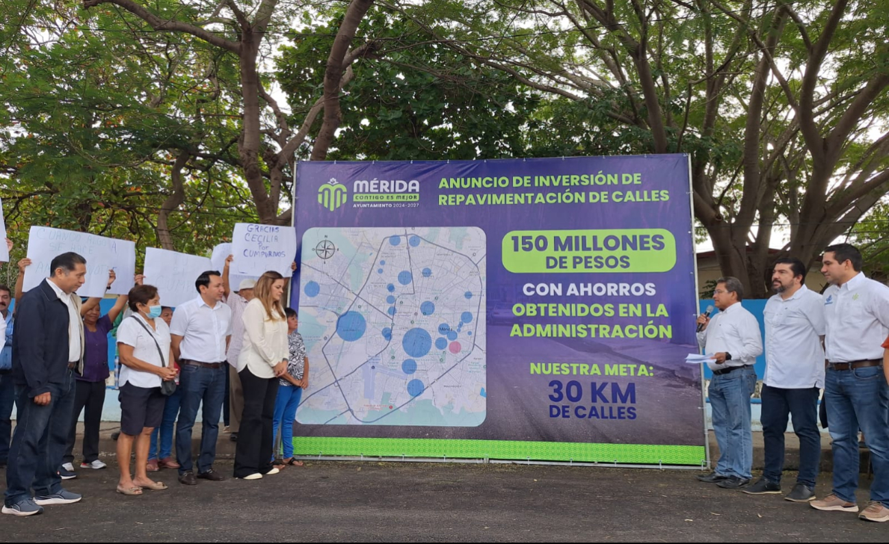 Se invirtieron 150 mdp para repavimentar calles en Mérida