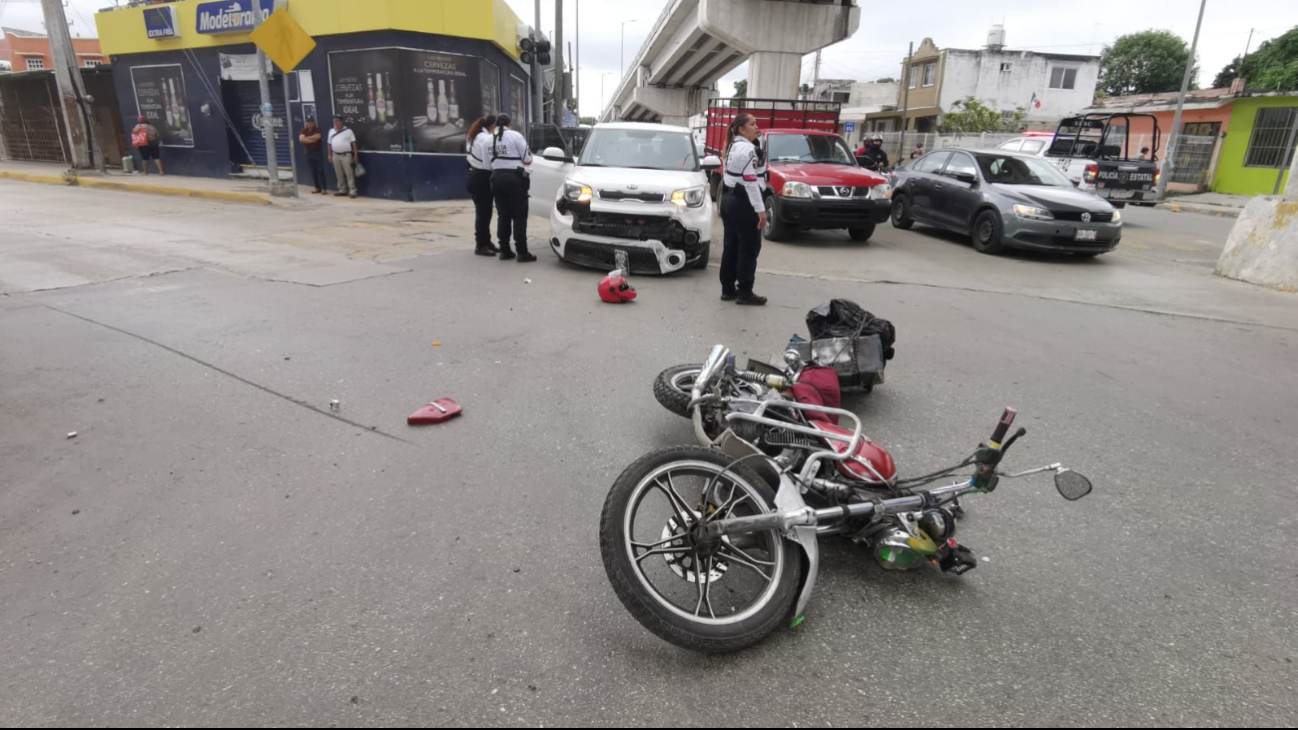   Motorepartidor termina herido por no respetar el alto en Campeche  