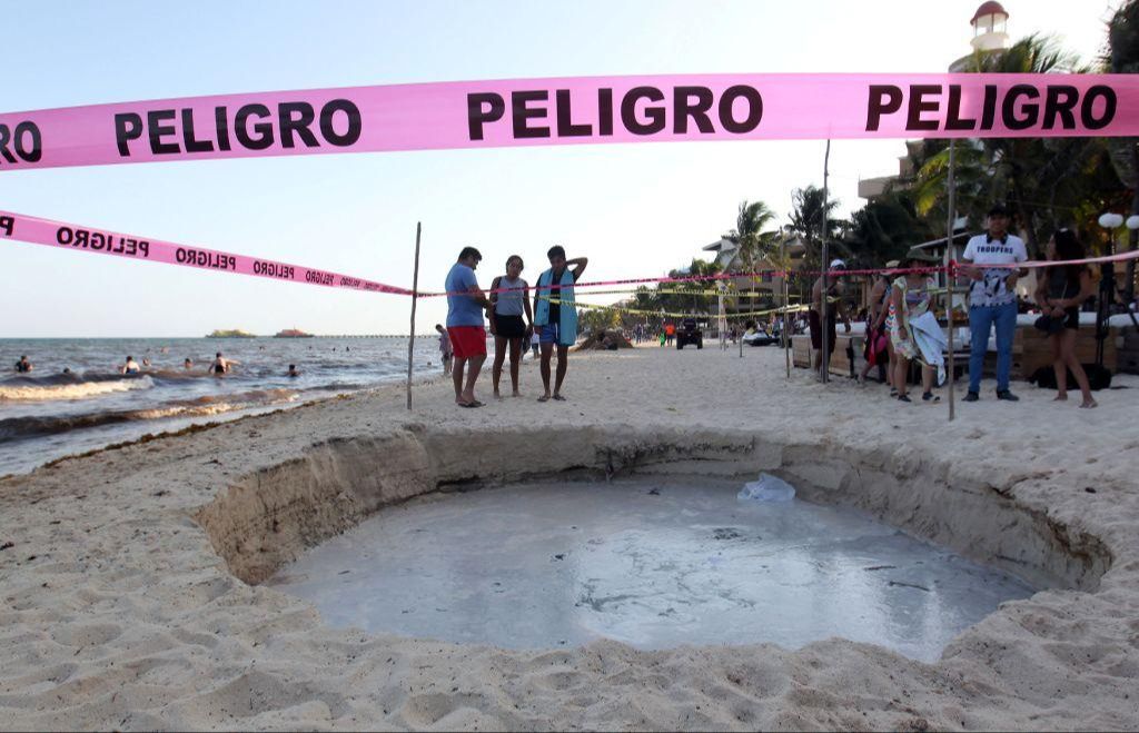 En las playas de Coco Beach también se reportó un segundo, pero leve, hundimiento