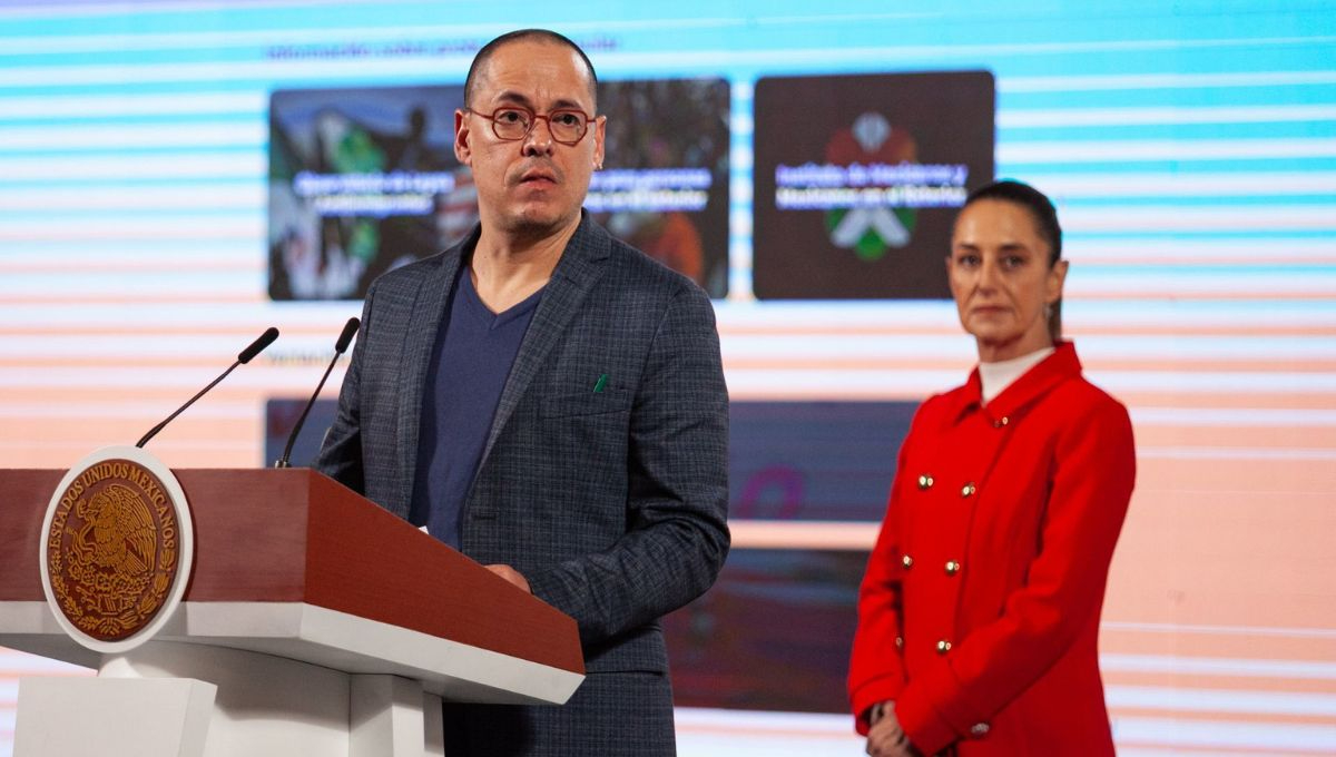 José Antonio Peña Merino, titular de la Agencia Digital de Innovación Pública, durante la conferencia en Palacio Nacional