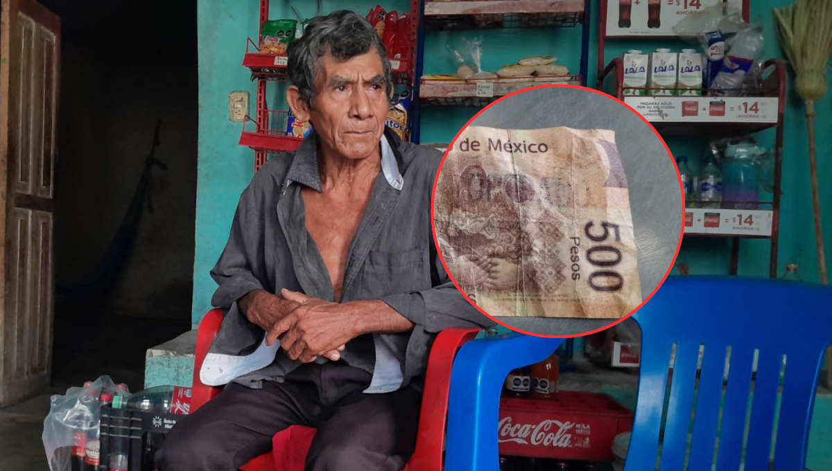 Estafan a ancianito en Dzitbalché con billete falso de 500 pesos