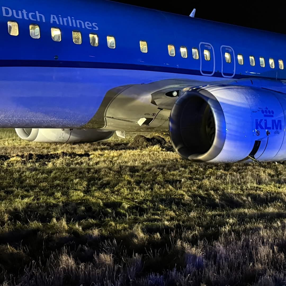 Un avión que se salió de la pista en Oslo, Noruega