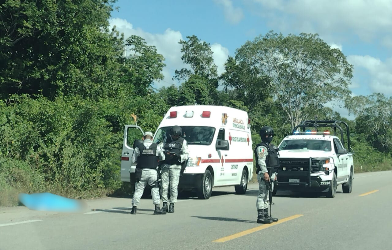 Paramédicos de la Cruz Roja de la delegación Felipe Carrillo Puerto atendieron a los lesionados, mientras que la Guardia Nacional Operativa resguardó la zona