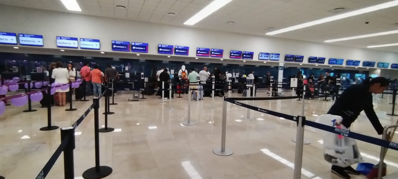 La movilidad de vuelos en el aeropuerto de Mérida se mantiene a la baja