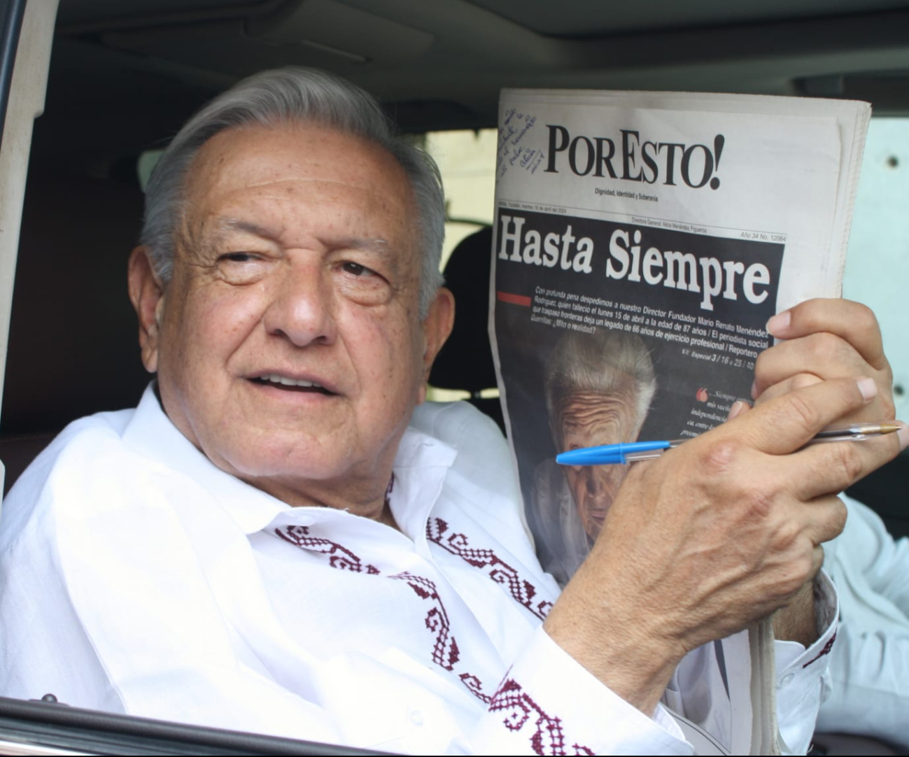 AMLO destacó la labor periodística de Don Mario Renato Menéndez