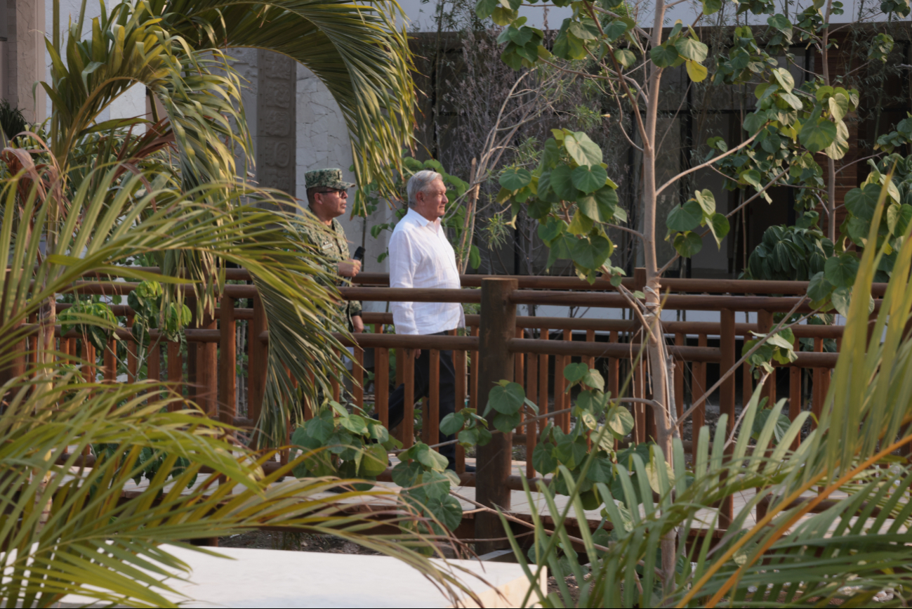 El presidente López Obrador recorre el Tren Maya