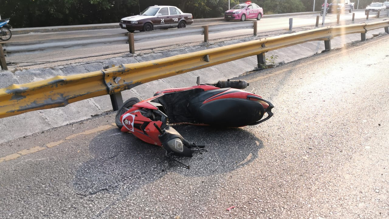 La motocicleta fue llevada al corralón de Ciudad del Carmen