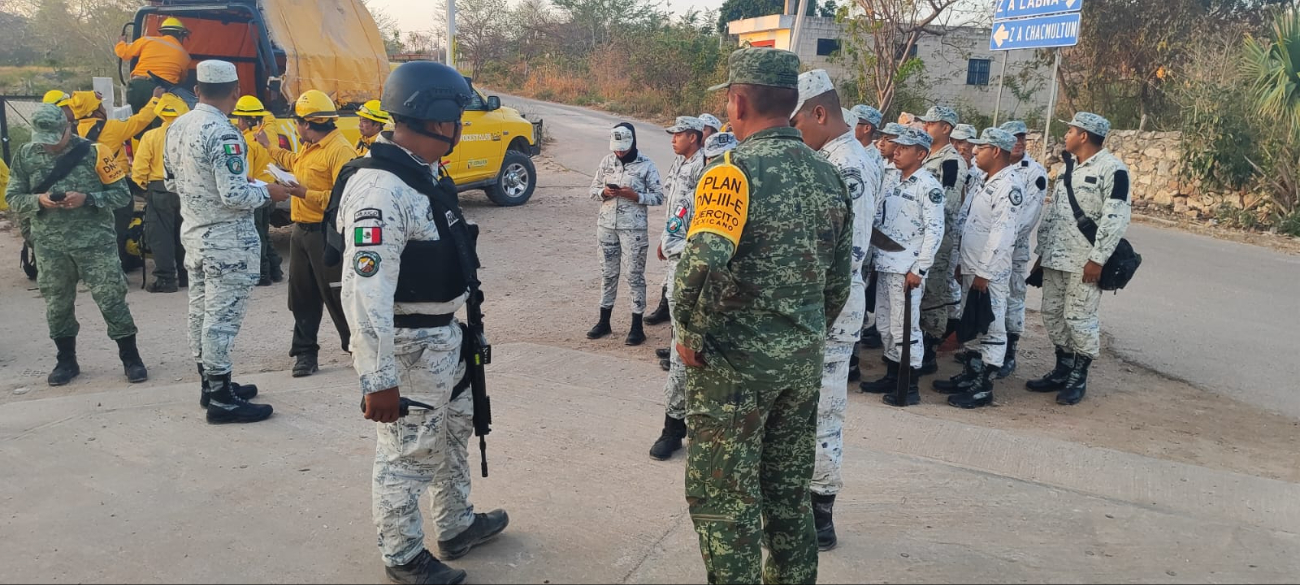 El Ejército y la Sedena han participado en el control de incendios en Yucatán