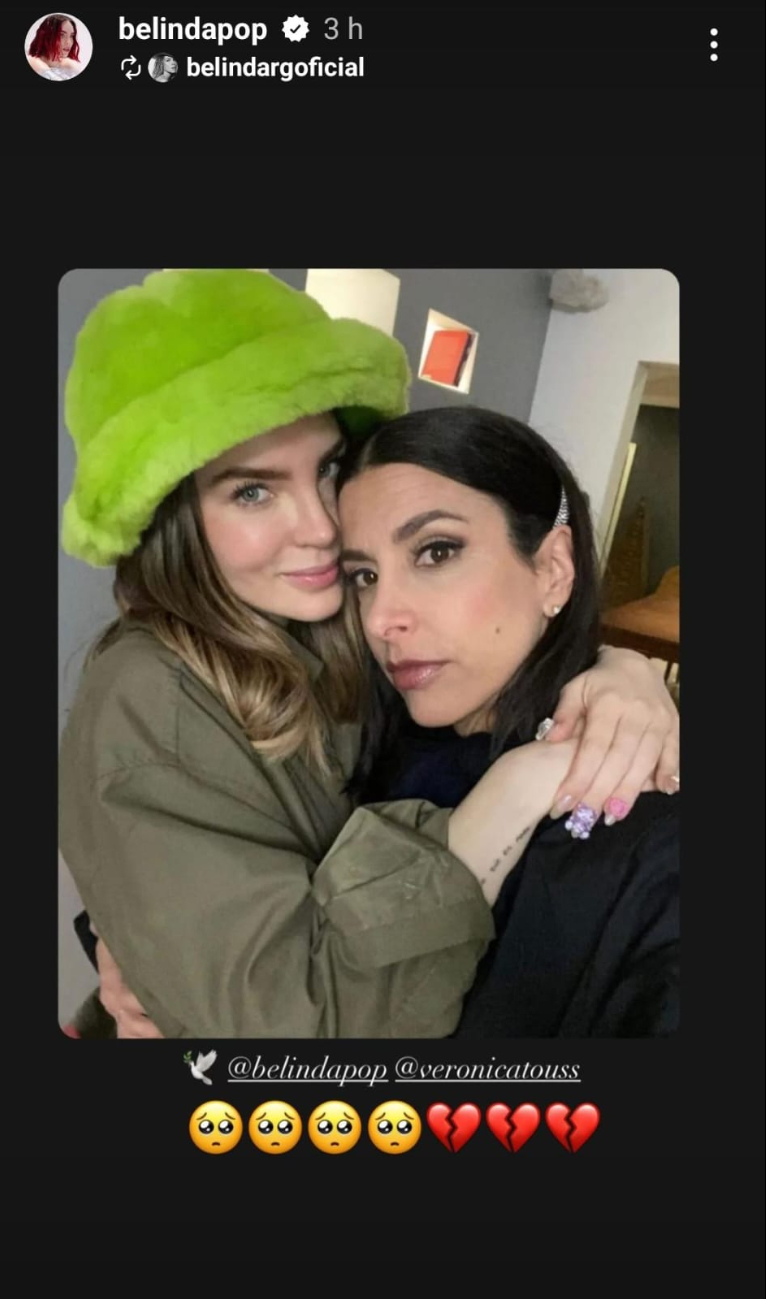 Belinda dedica mensaje de despedida a Verónica Toussaint / Instagram