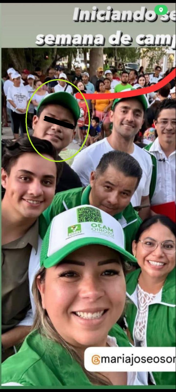 Jesús Manuel "N" en una campaña del PVEM en Quintana Roo