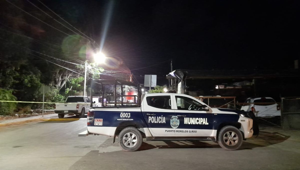 Policías acordonaron el área en Puerto Morelos