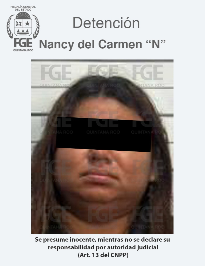 La mujer fue detenida en la Multiplaza Arco Norte de Cancún