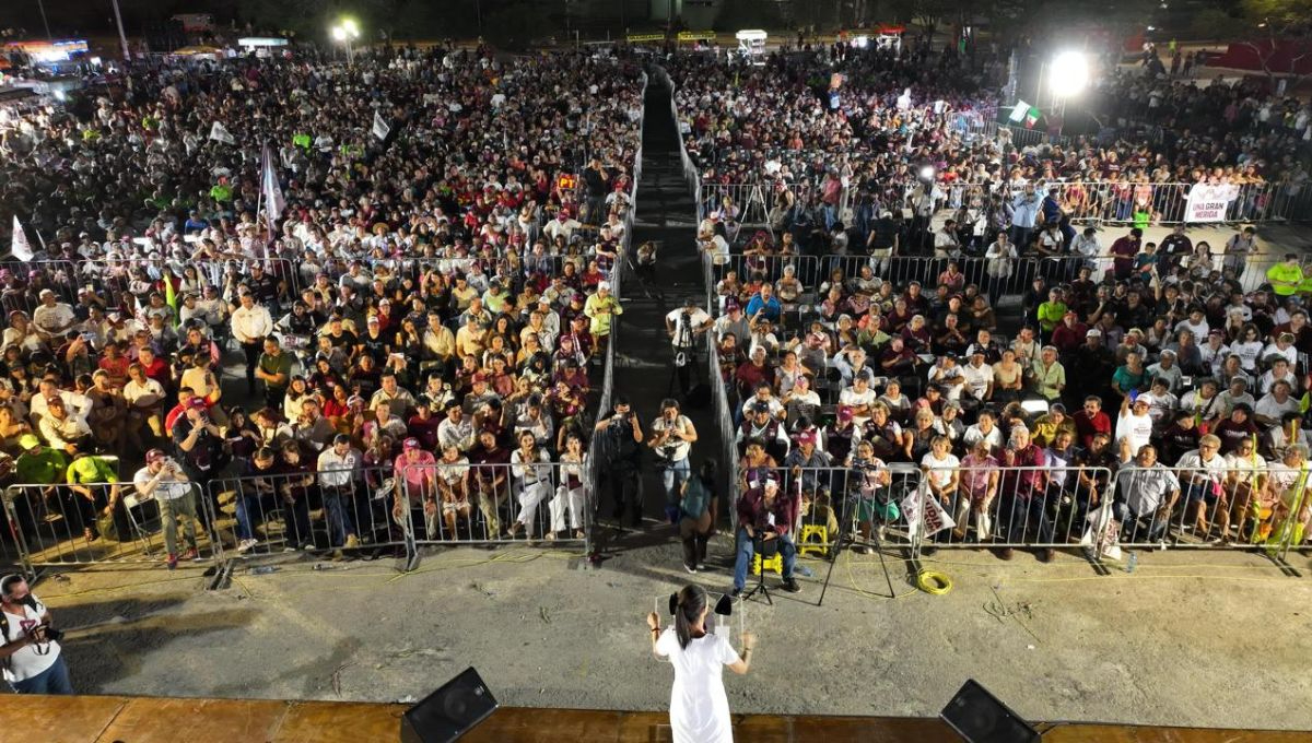 Claudia Sheinbaum tuvo cifra récord de espectadores en Kanasín y Mérida