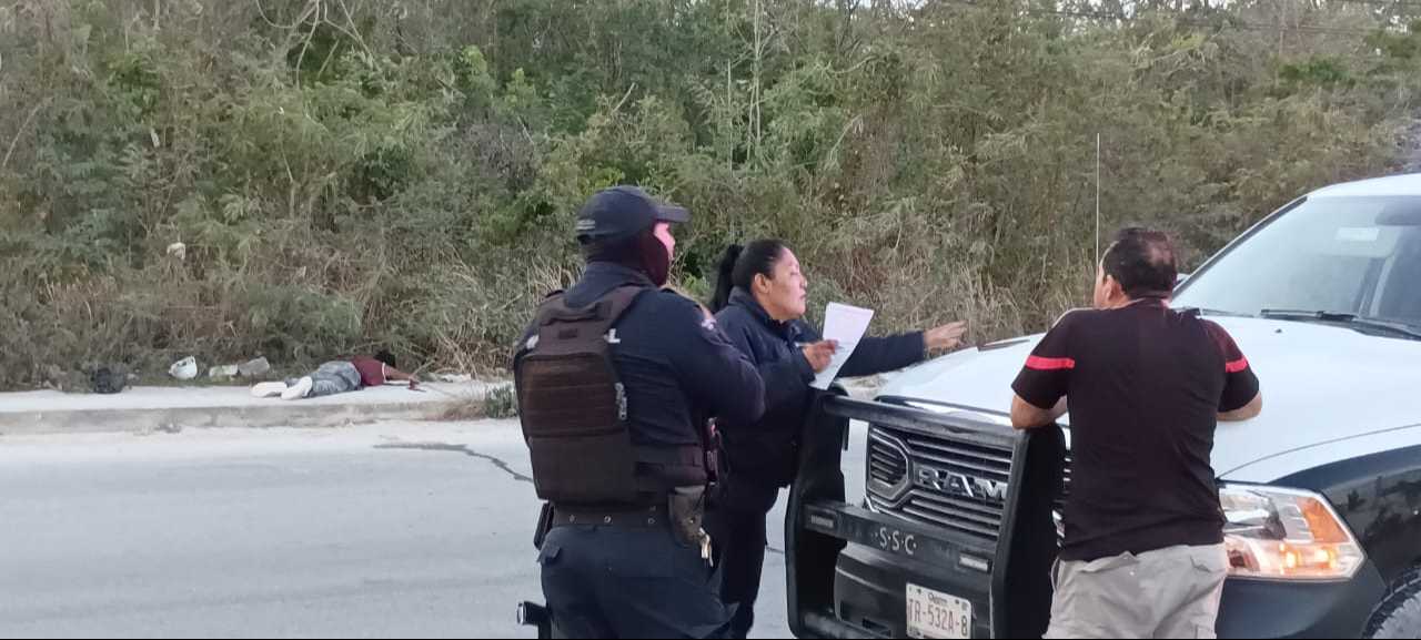 Elementos policiacos acordonaron el área en Cancún