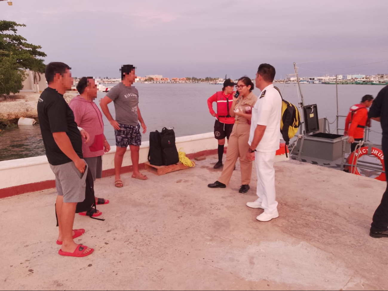 Agentes de la Marina resguardaron al pescador herido