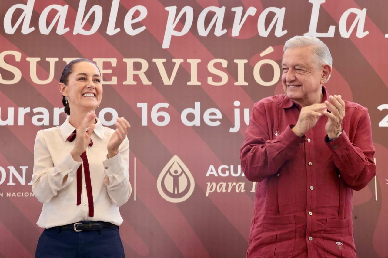 Claudia Sheinbaum y Andrés Manuel López Obrador en Durango