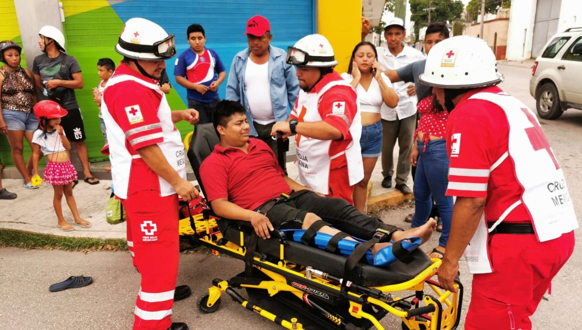 Paramédicos atendieron al motociclista en Ciudad del Carmen