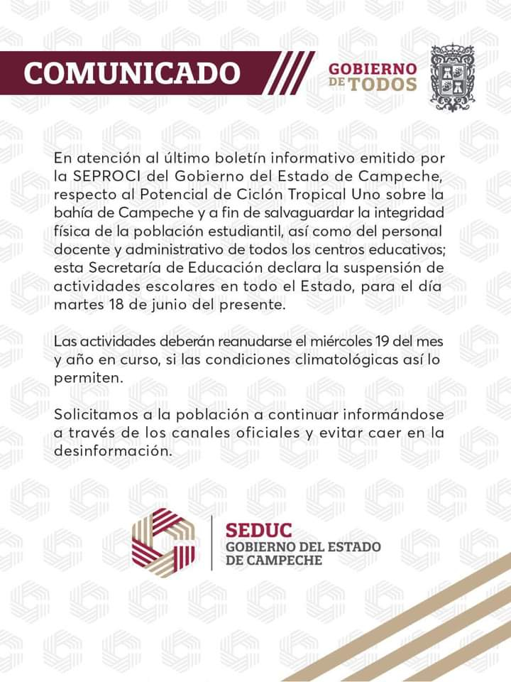 Comunicado de la SEDUC