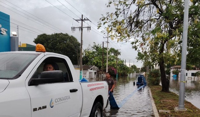 La Conagua también se encuentra trabajando en las inundaciones