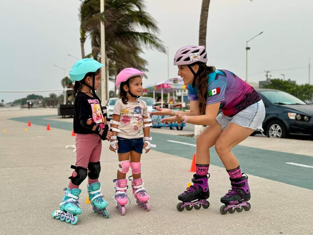 Las pruebas de velocidad en patines son novedosas en Carmen; la categoría más pequeña es de cinco años de edad