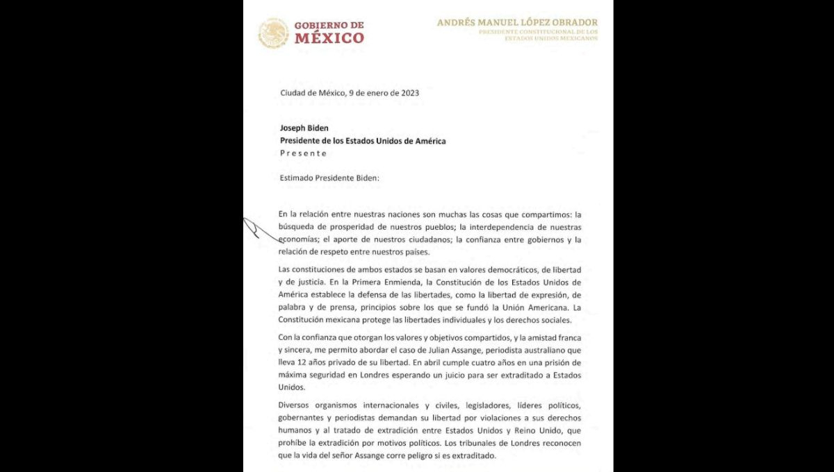 Carta del presidente Andrés Manuel López Obrador a Joe Biden