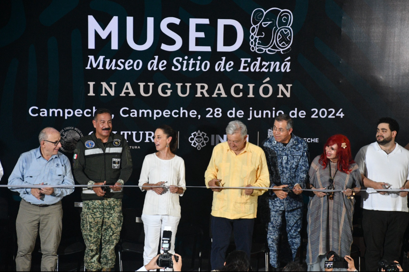 Inauguración del museo de sitio de Edzná, en Campeche
