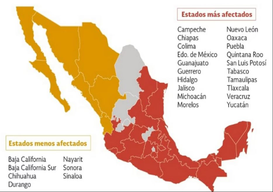 Campeche, uno de los estados más afectados