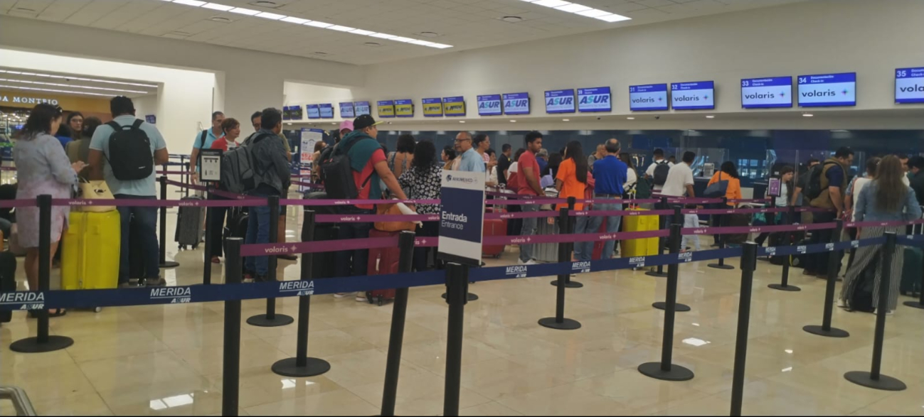 Los vuelos en el aeropuerto de Mérida registran buena afluencia de personas