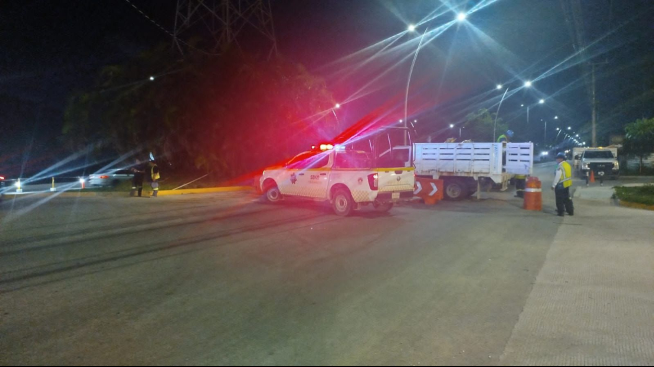 Agentes de seguridad arribaron a la avenida Tules en Cancún