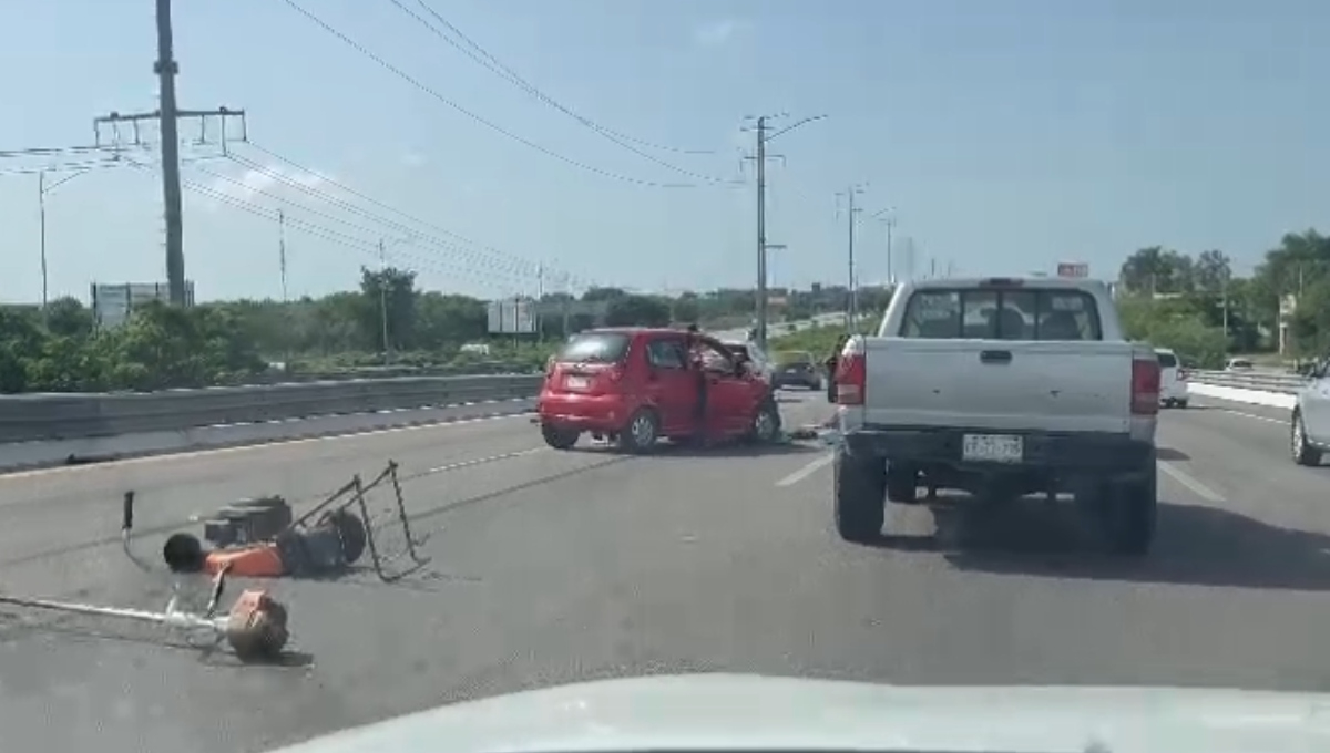 Se registra doble accidente en la carretera Progreso-Mérida