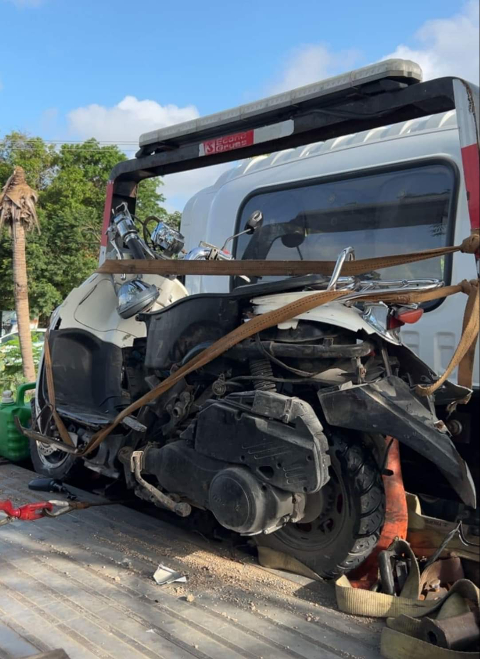 La motocicleta registró graves daños