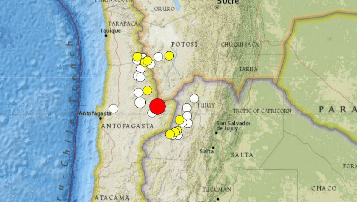 Epicentro del terremoto en Chile