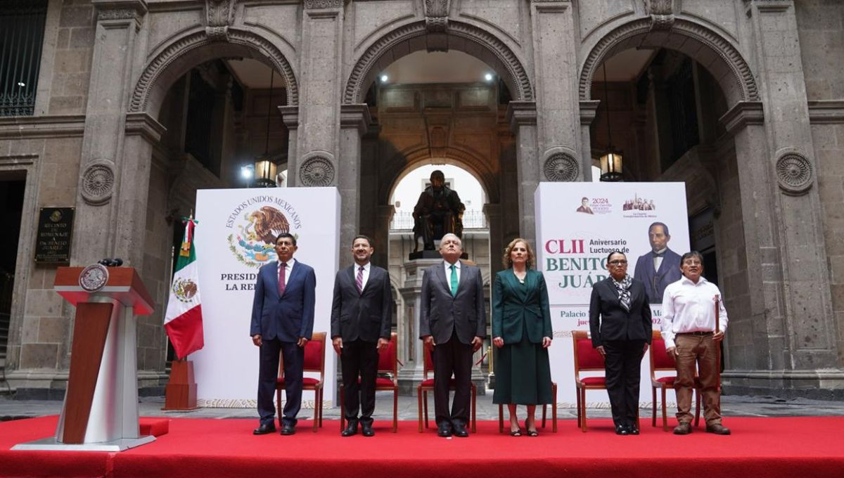 Este jueves se conmemoró en Palacio Nacional el 152 Aniversario Luctuoso de Benito Juárez