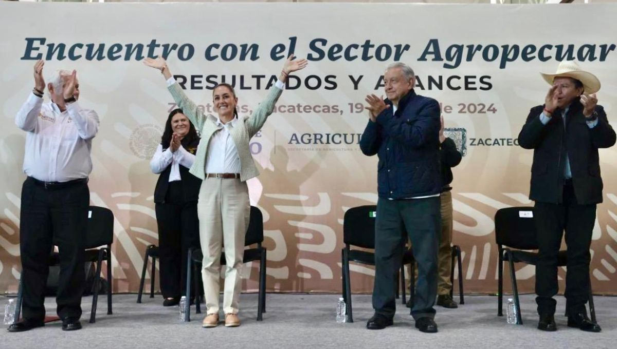 Claudia Sheinbaum, virtual presidenta electa, acompaña al presidente Andrés Manuel López Obrador en una gira por el estado de Zacatecas