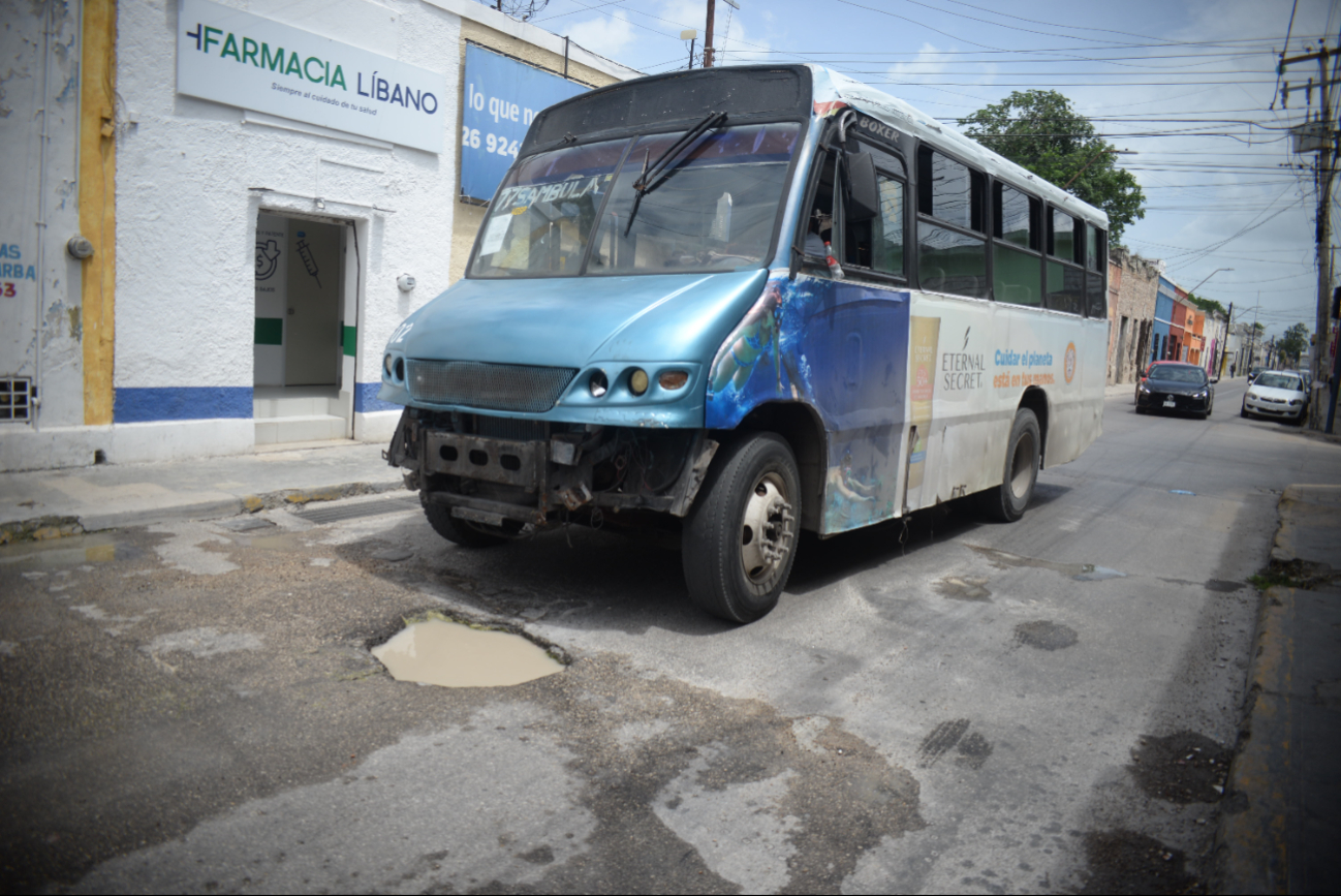 Los baches se encuentran en el Centro de Mérida