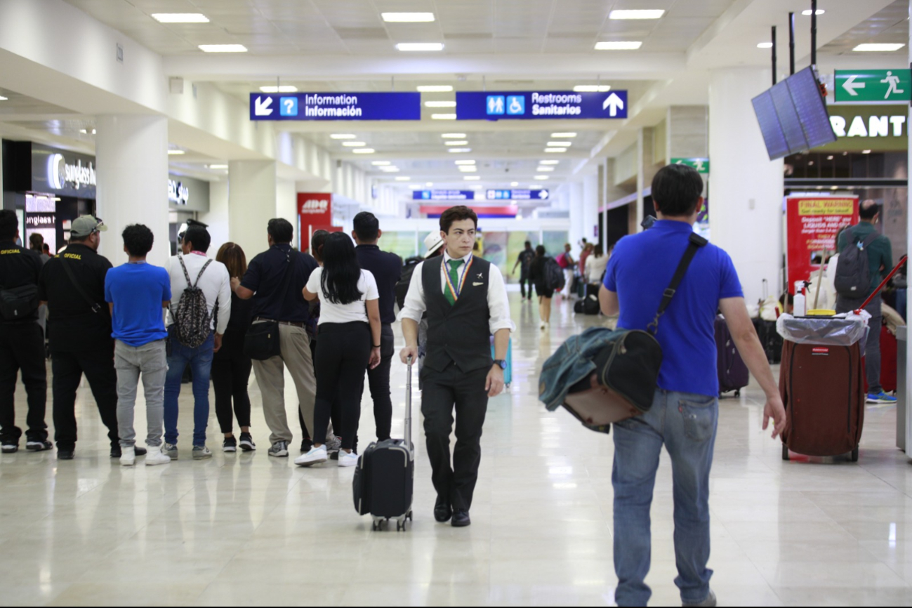 Los vuelos fueron en su mayoría internacionales en el aeropuerto de Cancún