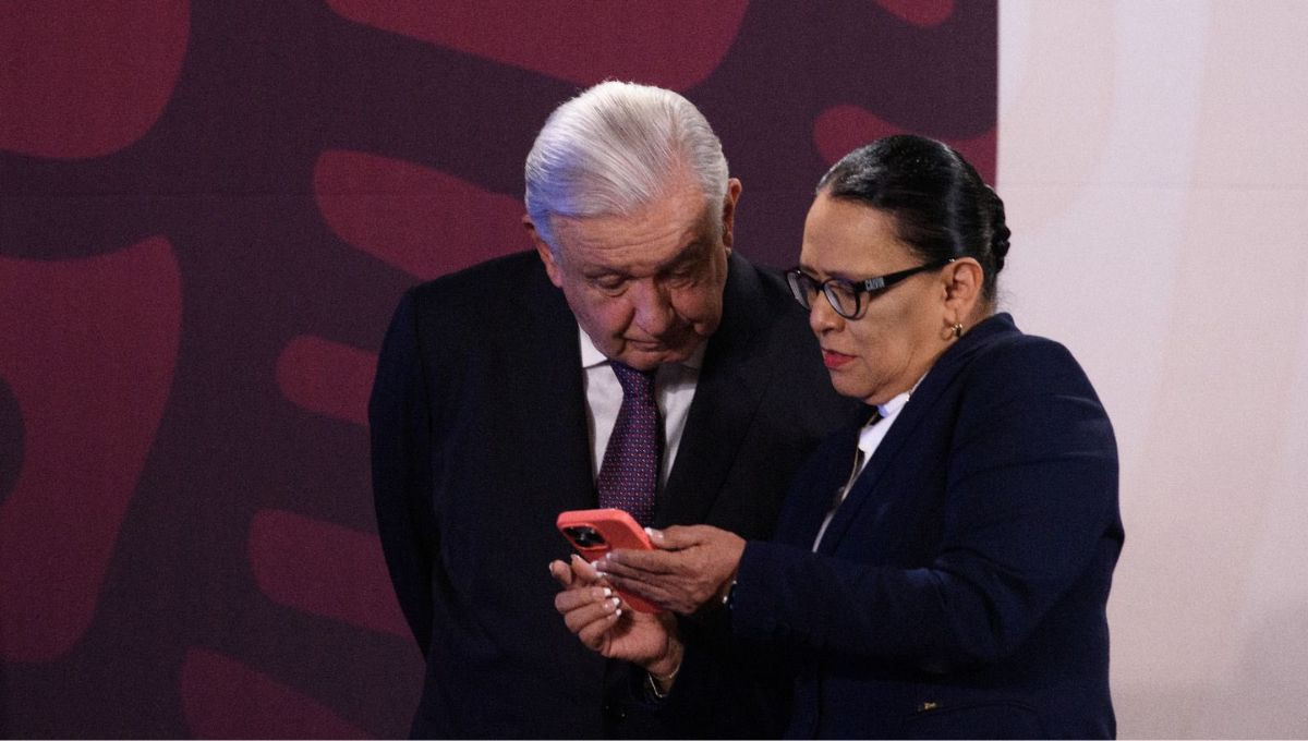 Rosa Icela Rodríguez, titular de Seguridad y el presidente Andrés Manuel López Obrador