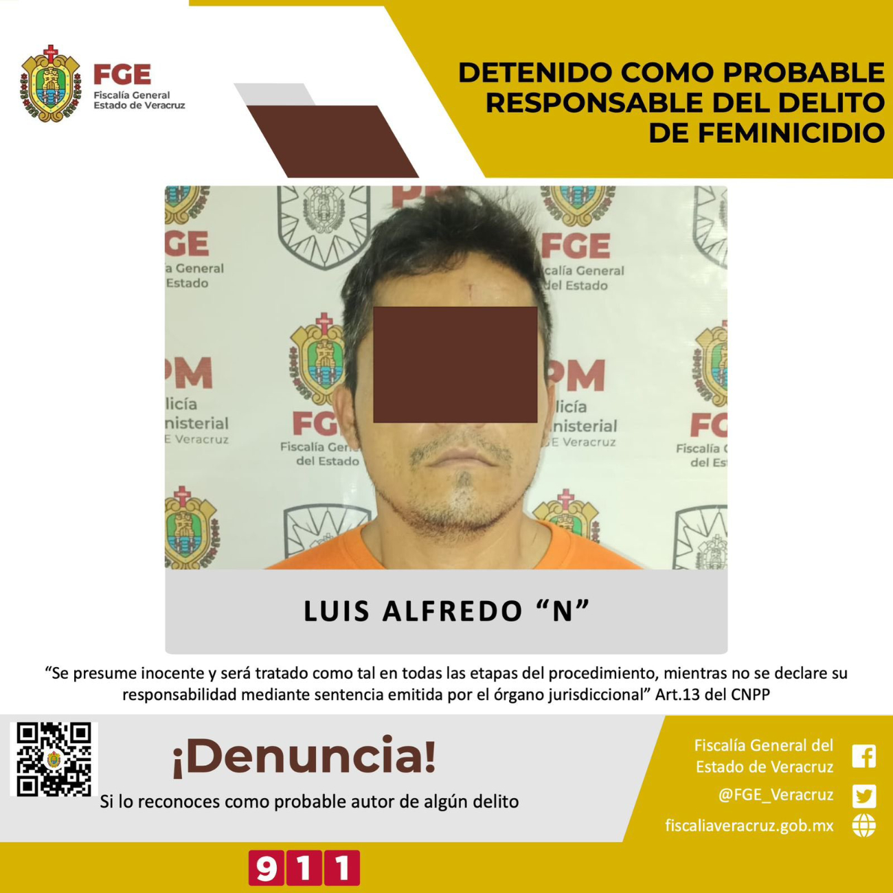 Luis Alfredo "N" fue asegurado en Veracruz