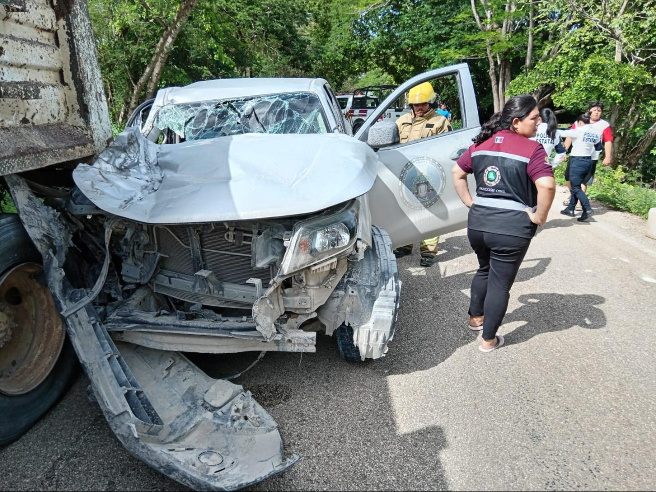 Resultado del accidente vehicular en Campeche