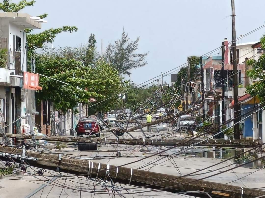 Hay decenas de postes derribados por el viento