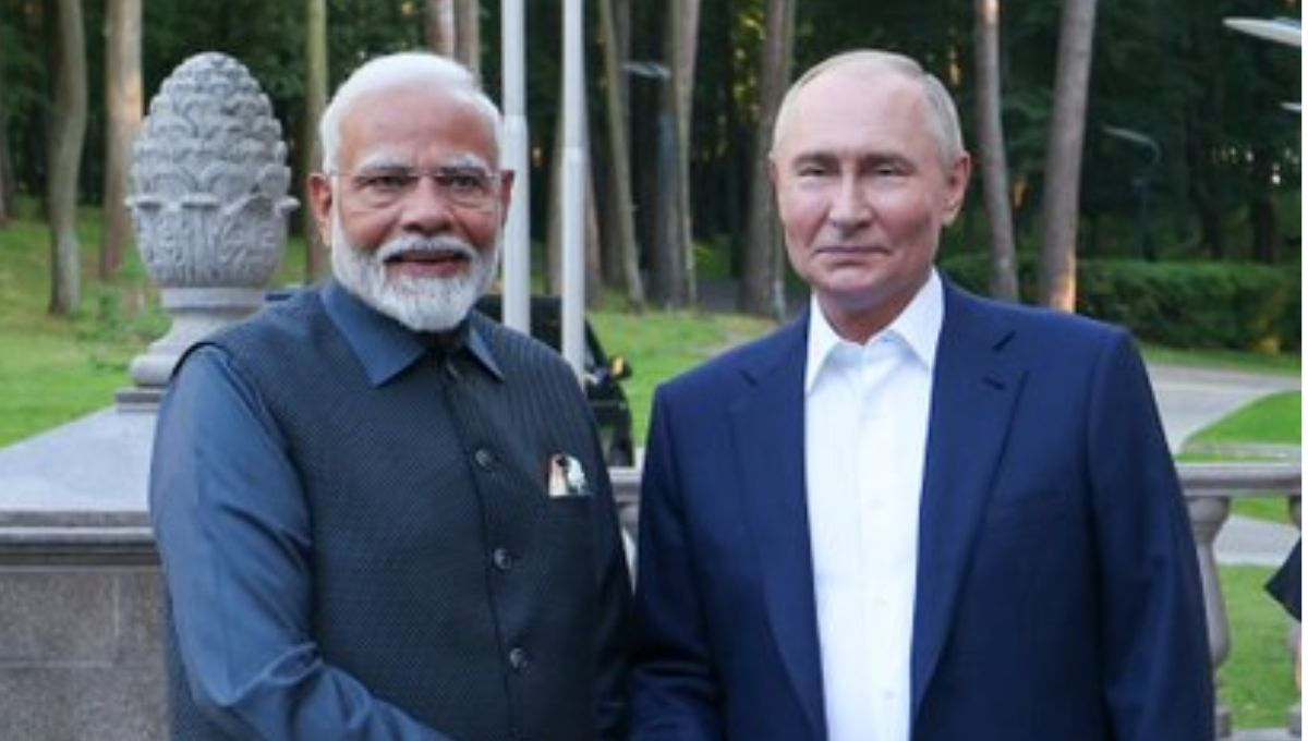 Narendra Modi, primer ministro de India realiza una visita a Rusia donde se reunió con el presidente Vladimir Putin