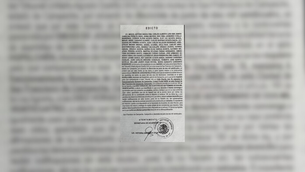 La audiencia de comparecencia, según el expediente 344/2022, será el 23 de septiembre a las 10 horas, con varias personas citadas.