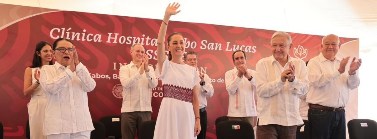 La virtual presidenta electa, Claudia Sheinbaum, acompaño al presidente Andrés Manuel López Obrador, durante la inauguración de la Clínica Hospital Issste en Cabo San Lucas