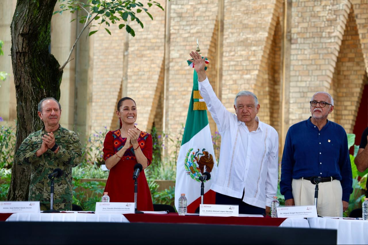 AMLO y Claudia Sheinbaum supervisan proyectos de infraestructura en Nayarit   