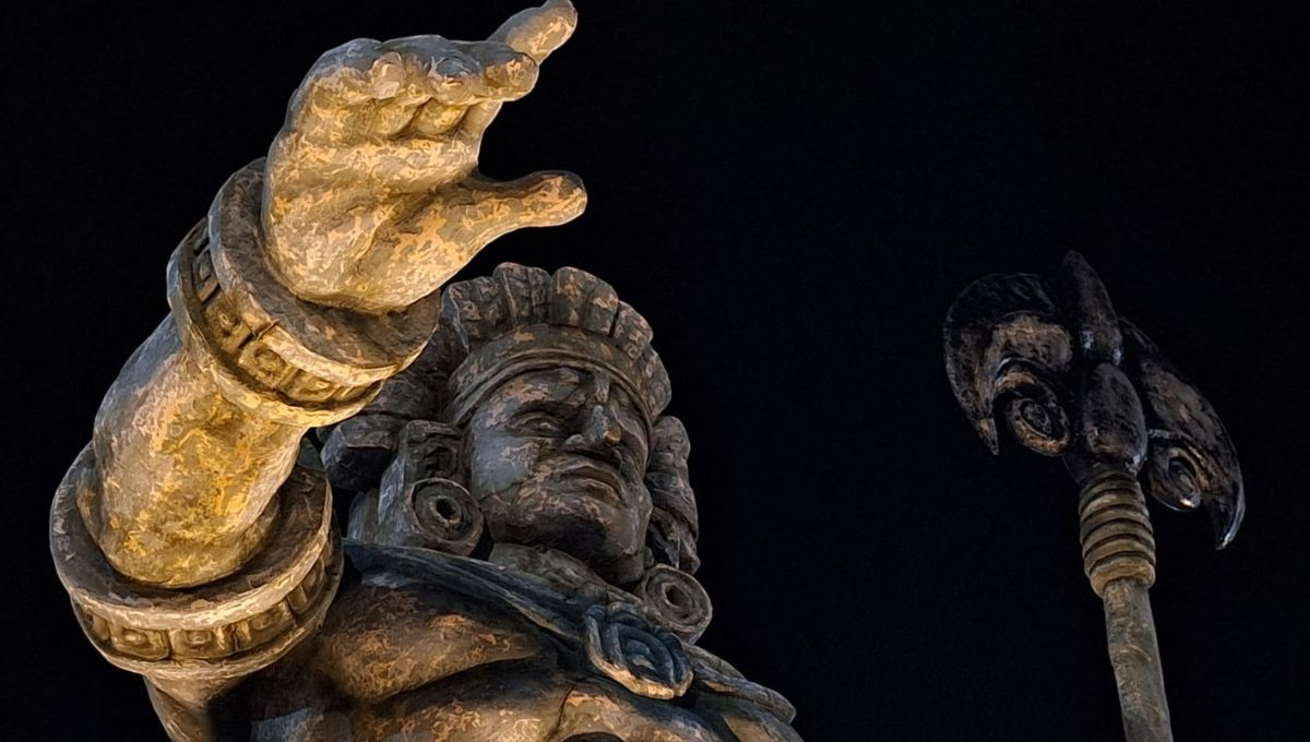 Así luce la estatua de Chaac en Telchac Puerto