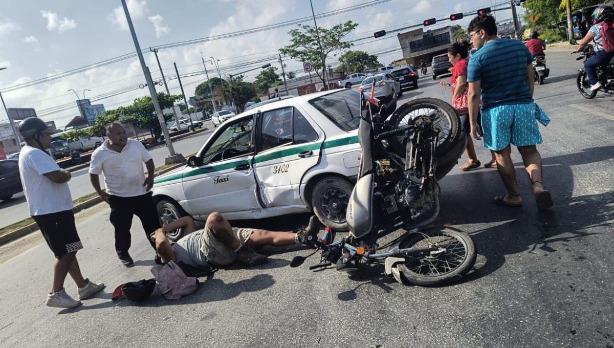 Motociclista herido durante un accidente en Cancún