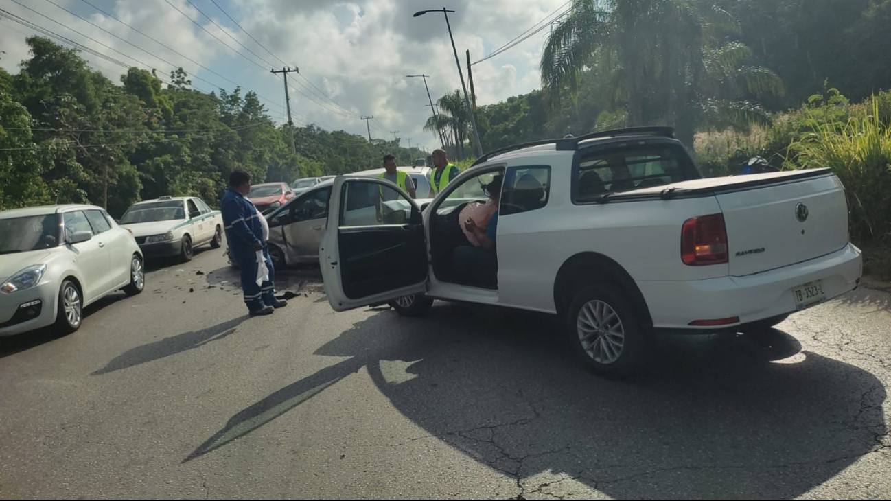 Otro de los percances vehiculares en Cancún