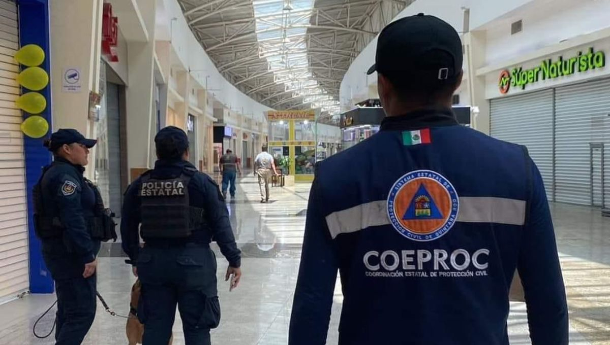 Autoridades de seguridad recorrieron el centro comercial en Chetumal